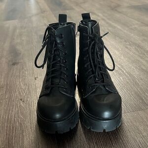 Madden Girl Black Combat Boots